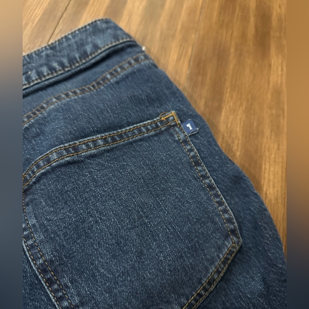 Anthropologie Pilcro The Rue raw hem medium dark wash jeans size 27T - Picture 9 of 11